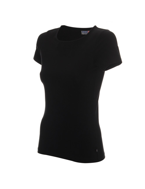 CRIMSON CUT LADIES' SLIM KOSZULKA Damska CZARNY nadruk logo sitodruk