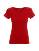 CRIMSON CUT LADIES` SLIM Damen-T-Shirt ROT mit Logo-Aufdruck im Siebdruckverfahren