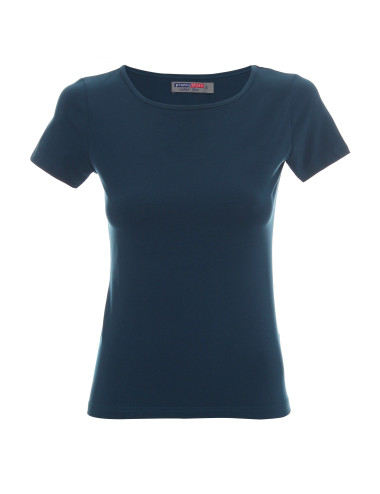 CRIMSON CUT LADIES' SLIM KOSZULKA Damska CIEMNY NIEBIESKI nadruk haft
