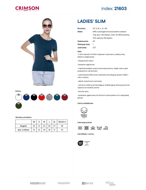 CRIMSON CUT LADIES` SLIM T-SHIRT Women`s DARK BLUE embroidery print