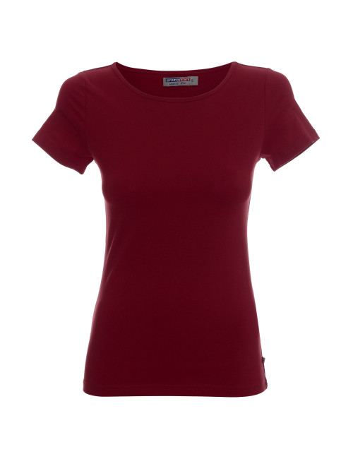 CRIMSON CUT LADIES` SLIM T-SHIRT Women`s CHESTNON print logo embroidery
