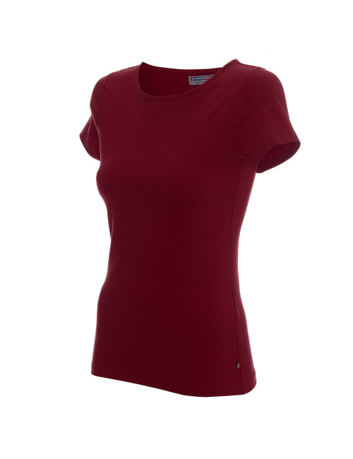 CRIMSON CUT LADIES` SLIM Damen-T-Shirt CHESTNONE mit aufgesticktem Logo