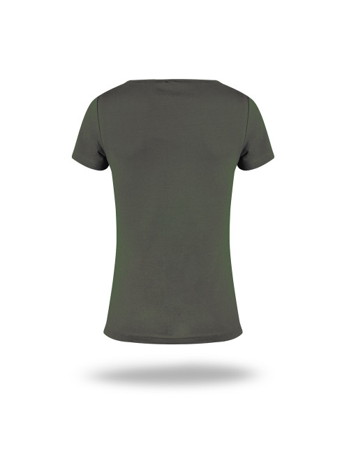 CRIMSON CUT LADIES` SLIM Damen-T-Shirt mit FOREST-Logodruck und Siebdruck