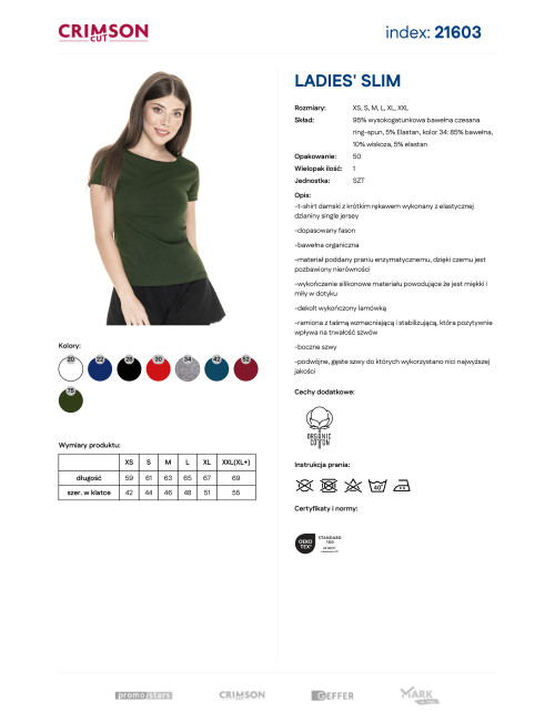 CRIMSON CUT LADIES` SLIM Damen-T-Shirt mit FOREST-Logodruck und Siebdruck