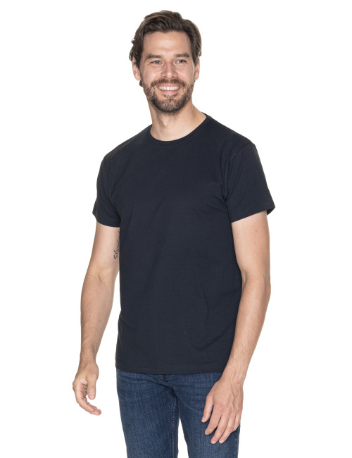 Promostars SLIM LIGHT Herren-T-Shirt, Marineblau, Siebdruck, Stickerei