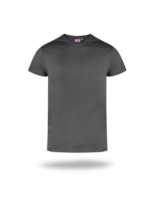 Promostars SLIM LIGHT Herren-T-Shirt in Grau mit Stickerei und Siebdruck-Logo