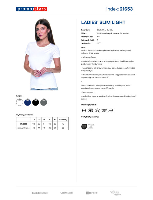 Damen T-Shirt Promostars Ladies' Slim Light Weiß