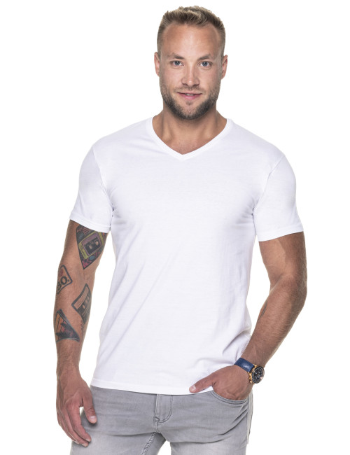 Promostars Men's V-neck T-shirt White
