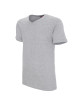 Promostars V-NECK KOSZULKA Męska JASNY SZARY MELANŻ sitodruk haft logo