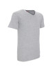 Promostars V-NECK Men`s T-SHIRT LIGHT GRAY MELANGE silkscreen embroidery logo