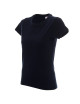 Promostars LADIES` HEAVY Damen-T-Shirt, marineblauer Aufdruck, Logo-Stickerei