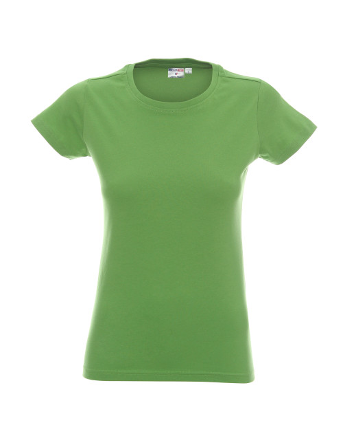 Promostars LADIES` HEAVY Damen-T-SHIRT HELLGRÜN DTG-Logodruck