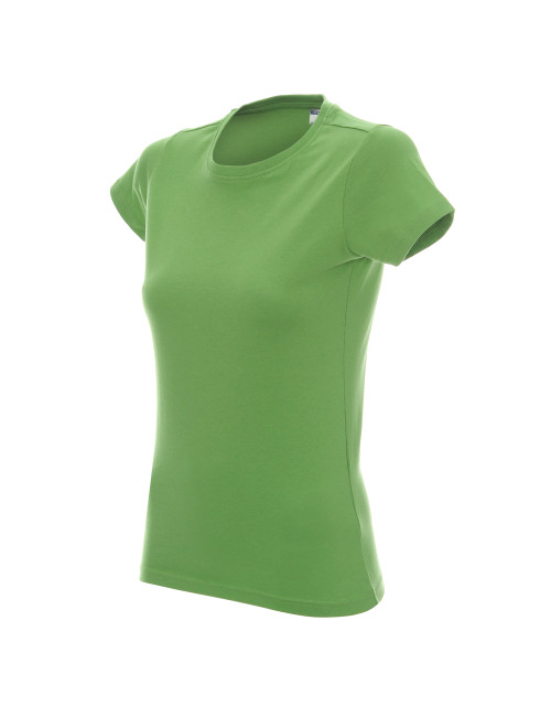 Promostars LADIES' HEAVY KOSZULKA Damska JASNY ZIELONY nadruk dtg logo