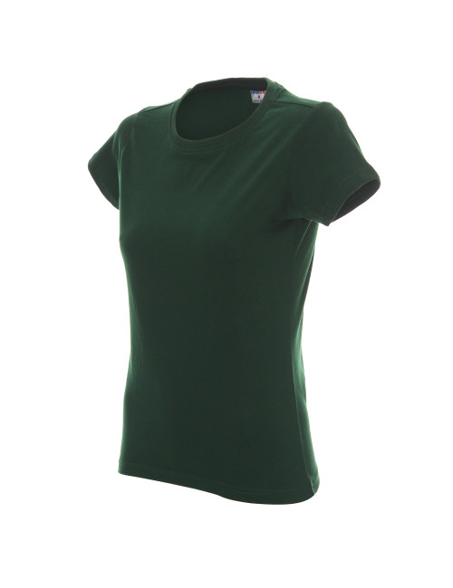 Promostars LADIES` HEAVY T-SHIRT Women BOTTLE GREEN logo print