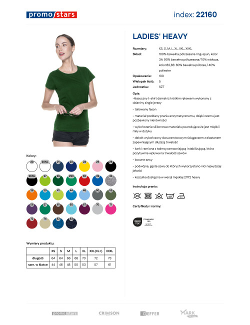 Promostars LADIES` HEAVY Damen-T-SHIRT, BOTTLE GREEN-Logodruck