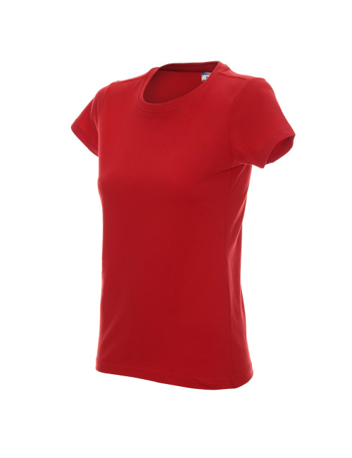 Promostars LADIES` HEAVY T-SHIRT, ROT, Logodruck, Stickerei