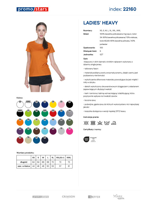 Promostars LADIES` HEAVY T-SHIRT Women`s ORANGE DTF logo print