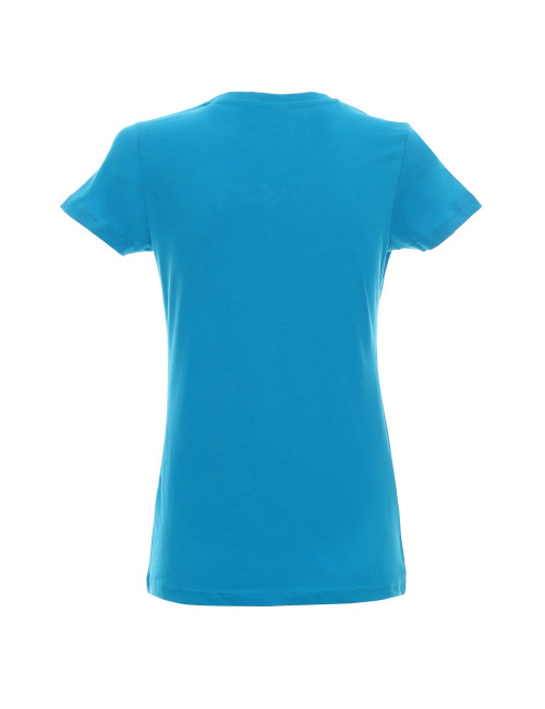 Promostars LADIES` HEAVY T-SHIRT, TÜRKIS, Stickerei, Siebdruck-Logo