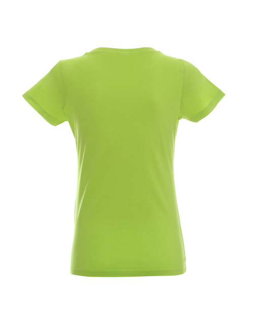 Promostars LADIES` HEAVY Damen-T-SHIRT, LIME-Aufdruck, Logo-Stickerei