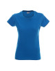 Promostars LADIES` HEAVY Damen-T-SHIRT, BLAU, Logodruck, Stickerei