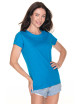 Promostars LADIES` HEAVY Damen-T-SHIRT, BLAU, Logodruck, Stickerei