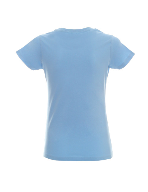 Promostars LADIES` HEAVY Damen-T-Shirt, blaue Stickerei, Logo-Aufdruck