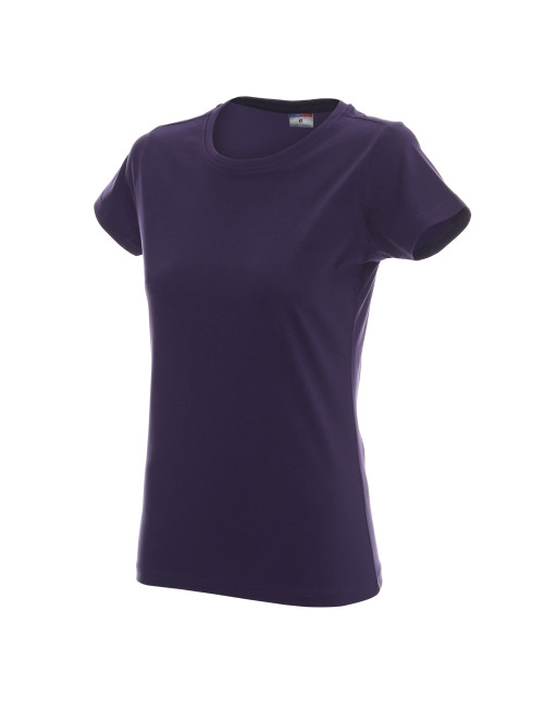 Promostars LADIES` HEAVY T-SHIRT Women`s DARK PURPLE embroidery print