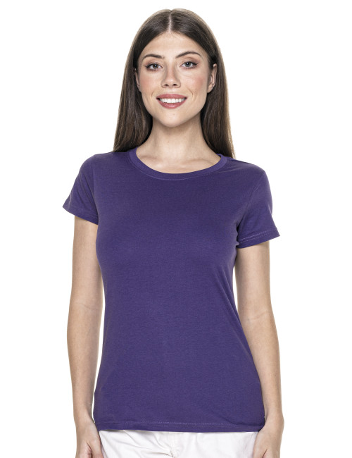 Promostars LADIES` HEAVY T-SHIRT Women`s DARK PURPLE embroidery print