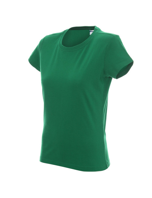 Promostars LADIES' HEAVY KOSZULKA Damska ZIELONY nadruk logo sitodruk
