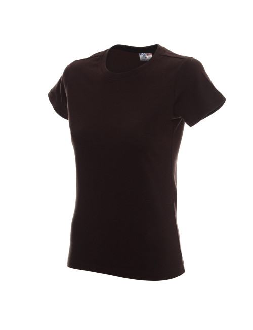 Promostars LADIES` HEAVY T-SHIRT Women`s DARK BROWN embroidery print