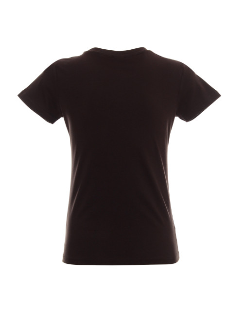 Promostars LADIES` HEAVY Damen-T-SHIRT, DUNKELBRAUN, Stickdruck