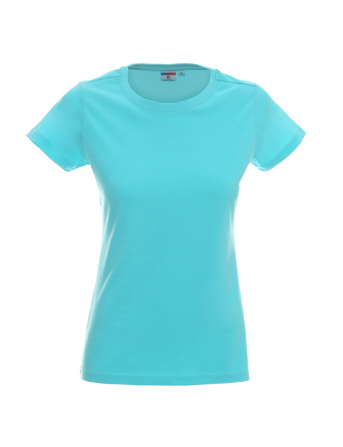 Promostars LADIES` HEAVY Damen T-SHIRT BLAU DTG-Print-Logo-Stickerei