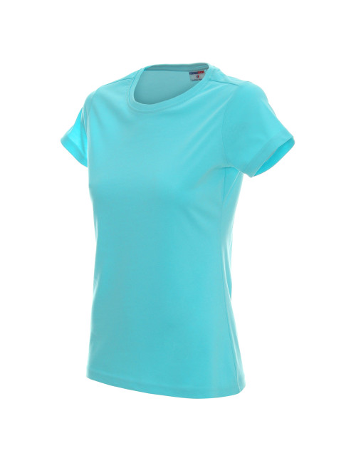 Promostars LADIES` HEAVY T-SHIRT Women`s BLUE DTG print logo embroidery