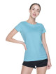 Promostars LADIES` HEAVY Damen T-SHIRT BLAU DTG-Print-Logo-Stickerei