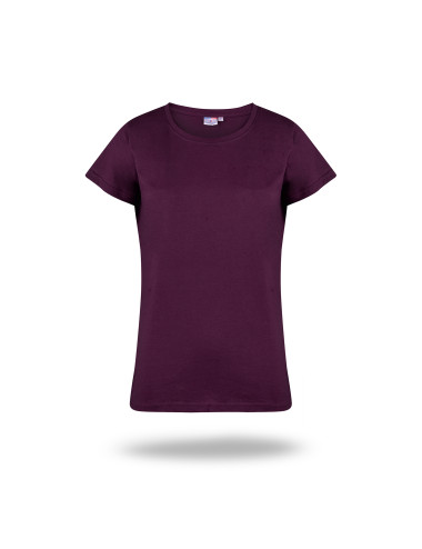 Promostars LADIES` HEAVY T-SHIRT Women`s BURGUND print embroidery silkscreen
