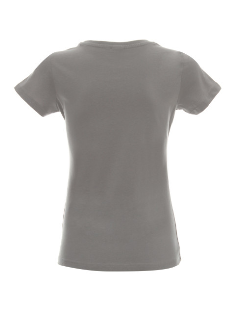 Promostars LADIES` HEAVY Damen-T-SHIRT, HELLGRAU, Stickerei, Siebdruck