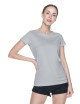 Promostars LADIES` HEAVY Damen-T-SHIRT, HELLGRAU, Stickerei, Siebdruck