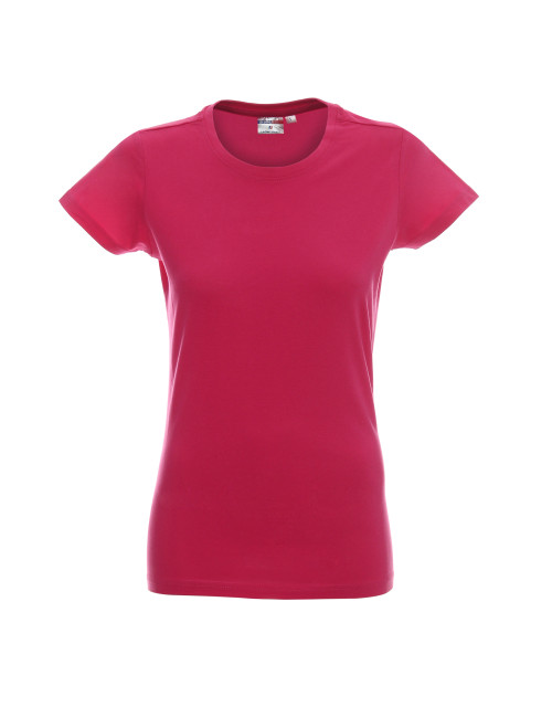 Promostars LADIES` HEAVY Damen-T-SHIRT ROSA DTG-Siebdruck-Sticklogo