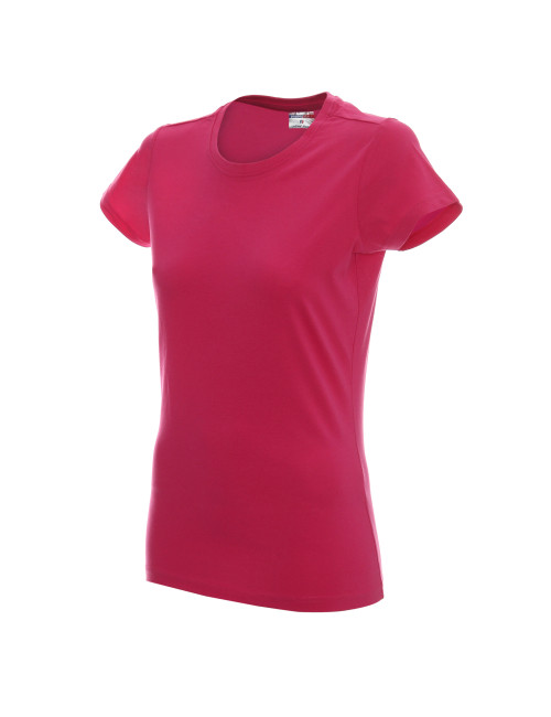 Promostars LADIES` HEAVY Damen-T-SHIRT ROSA DTG-Siebdruck-Sticklogo
