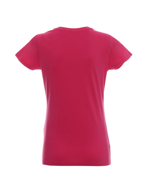 Promostars LADIES` HEAVY Damen-T-SHIRT ROSA DTG-Siebdruck-Sticklogo