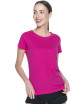 Promostars LADIES` HEAVY Damen-T-SHIRT ROSA DTG-Siebdruck-Sticklogo