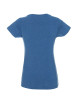 Promostars LADIES` HEAVY Damen T-SHIRT, BLAU MELANGE, Stickdruck