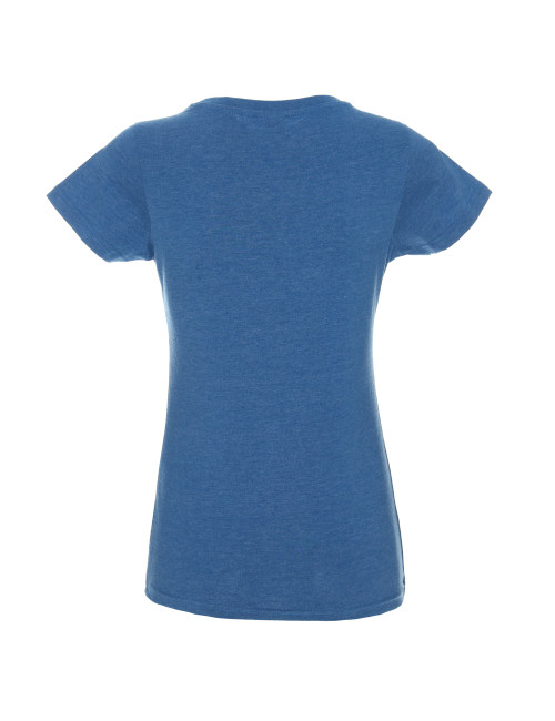 Promostars LADIES` HEAVY Damen T-SHIRT, BLAU MELANGE, Stickdruck