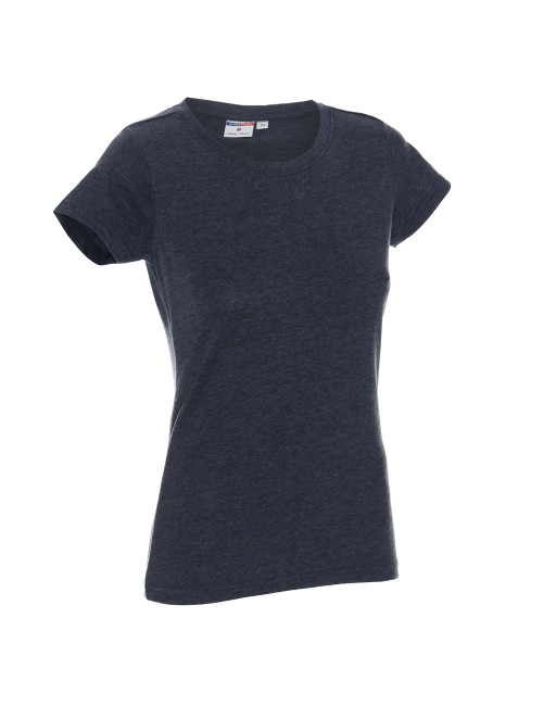 Promostars LADIES` HEAVY T-SHIRT Women`s STEEL &amp; BLUE MELANGE logo