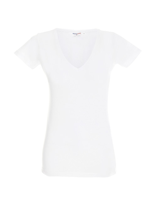 Damen T-Shirt Promostars Ladies' V-Neck Weiß