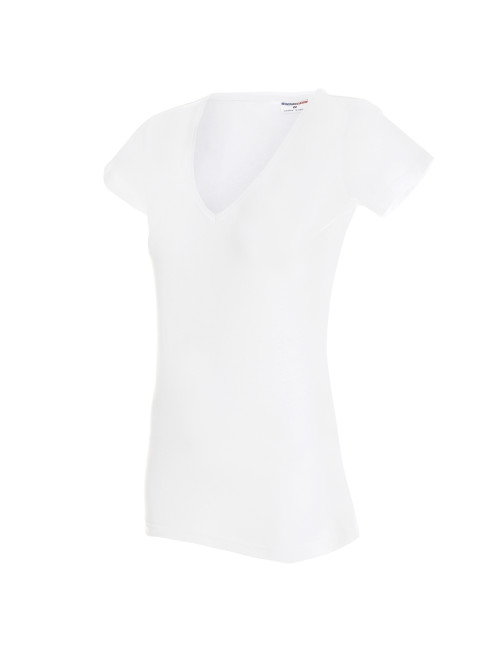 Damen T-Shirt Promostars Ladies' V-Neck Weiß