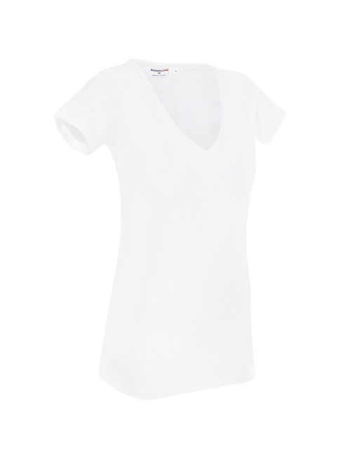 Damen T-Shirt Promostars Ladies' V-Neck Weiß