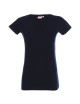 Promostars LADIES` V-NECK T-SHIRT Women`s NAVY embroidery logo silkscreen