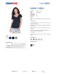 Promostars LADIES` V-AUSSCHNITT Damen-T-Shirt in Marineblau mit aufgesticktem Logo und Siebdruck