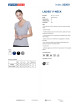 Promostars LADIES' V-NECK KOSZULKA Damska JASNY SZARY MELANŻ druk haft